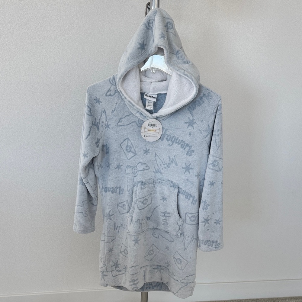 Wizarding World Harry Potter Light Blue Hooded Sleepwear, Medium, NWT